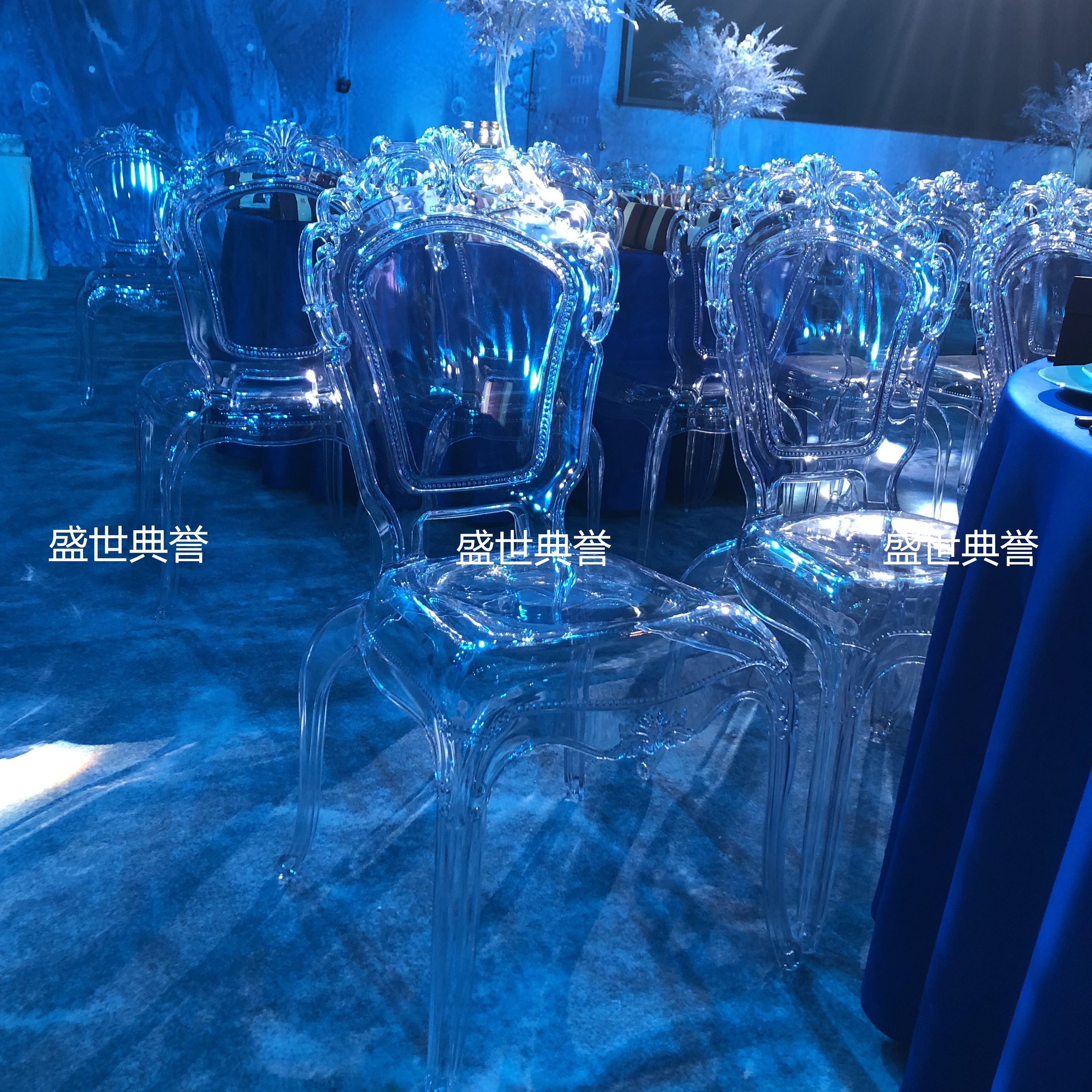 上海酒店宴会厅餐桌椅宴会中心主题婚礼餐椅婚庆亚克力透明椅子详情图2