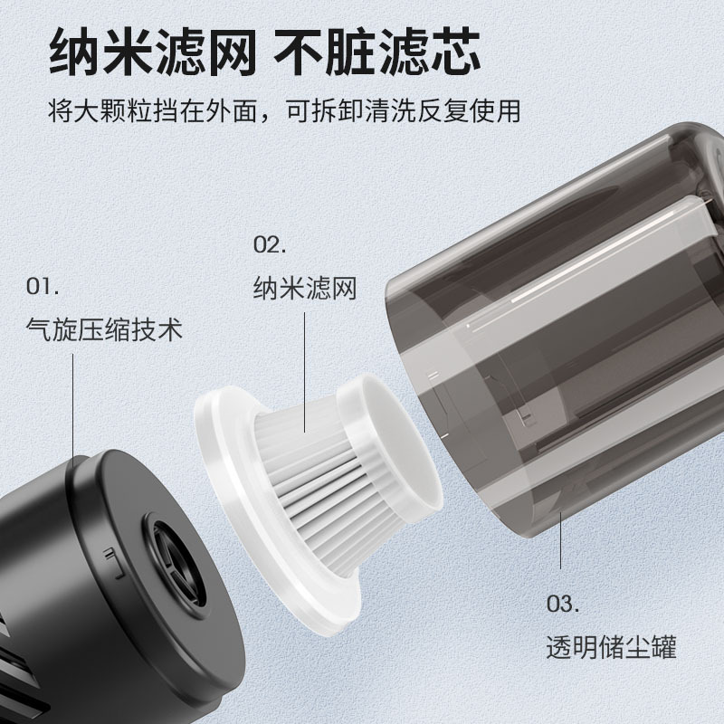 车载吸尘器大功率车用无线便携式手持汽车家用小型迷你吸尘器详情8