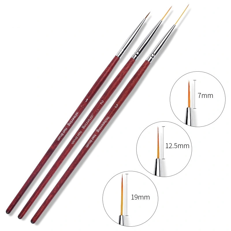 Cross border nail pen nail drawing pen Painted pen carved drawing pen black pole mahogany pole drawing pen