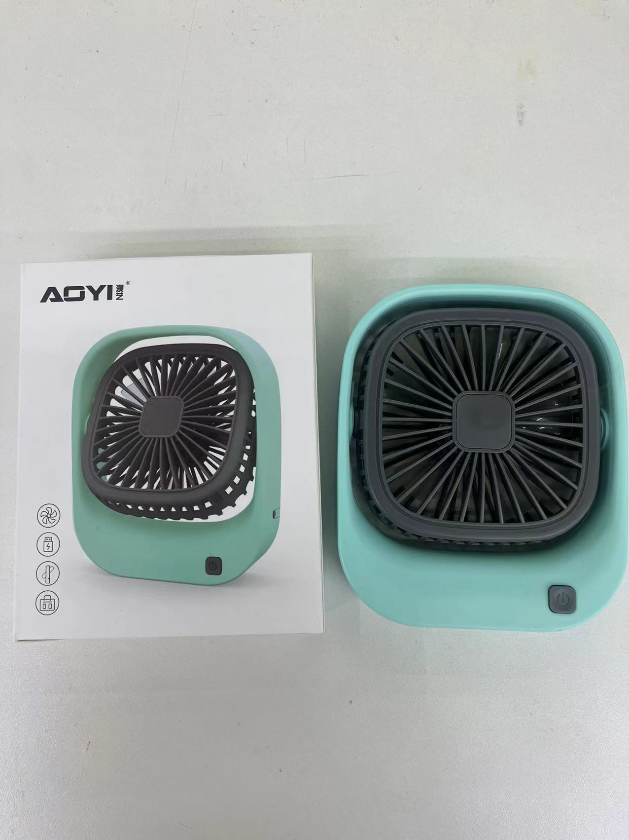 The ZB-083 square charging fan comes in three colors: white, blue and pink, with two wind speeds. It is a portable handheld fan pic 1