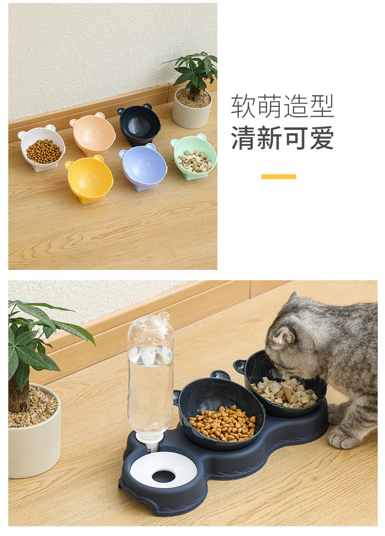宠物猫碗狗碗塑料不透明宠物饭盆防湿嘴防打翻自动饮水碗宠物用品详情19