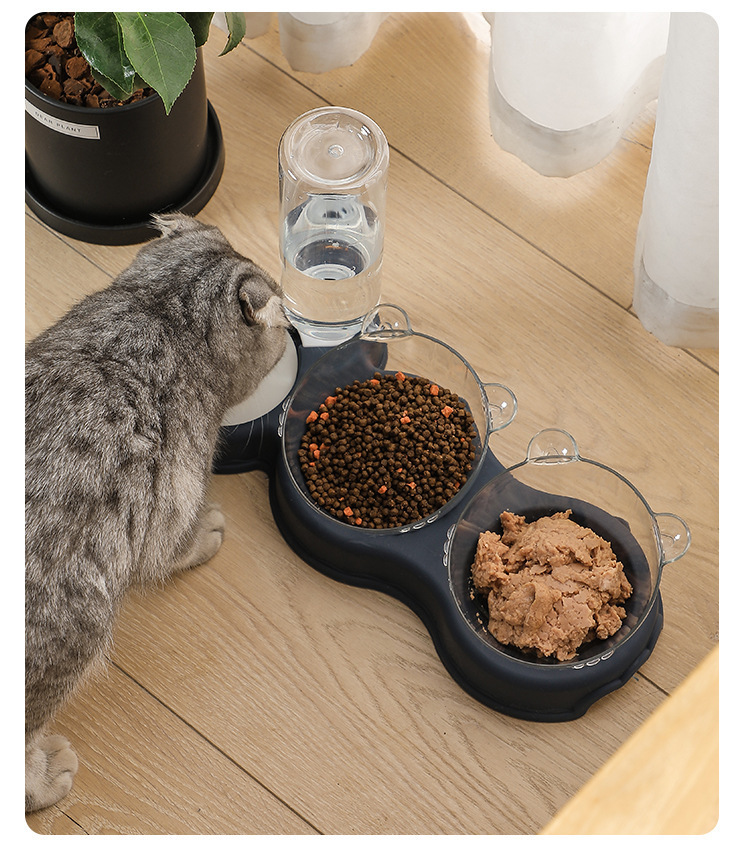 宠物双碗狗狗食碗猫咪饭盆不湿嘴防打翻多功能自动饮水器宠物用品详情17