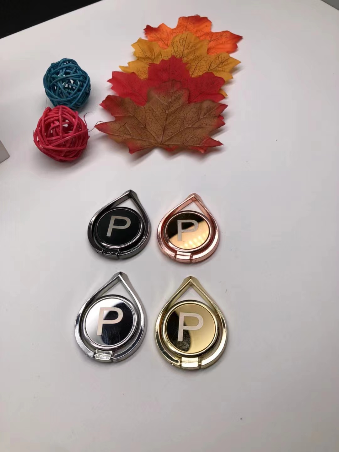 New Water Drop Letter Mirror Mobile Phone Ring Bracket Grain Dot Drill Ring Bracket Zinc Alloy Ring Manufacturers Custom Logo Gift Item Picture