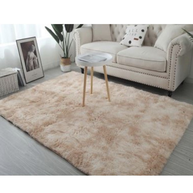Manufacturer direct ins long hair tie-dye gradient carpet living room bedroom  celebrity simple sofa tatami mat thumbnail