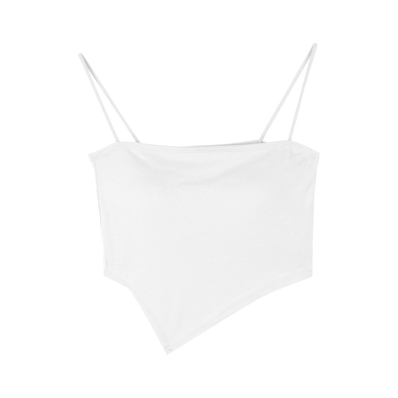 The strappy vest is a unique and irregular design for women in spring and summer, with a pure and sensual hot girl style. It can be worn as an outer layer with a base layer of a small top Item Picture