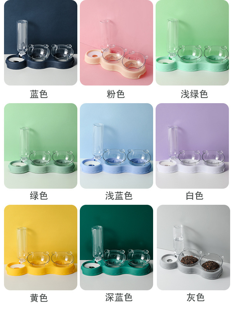 宠物双碗狗狗食碗猫咪饭盆不湿嘴防打翻多功能自动饮水器宠物用品详情15