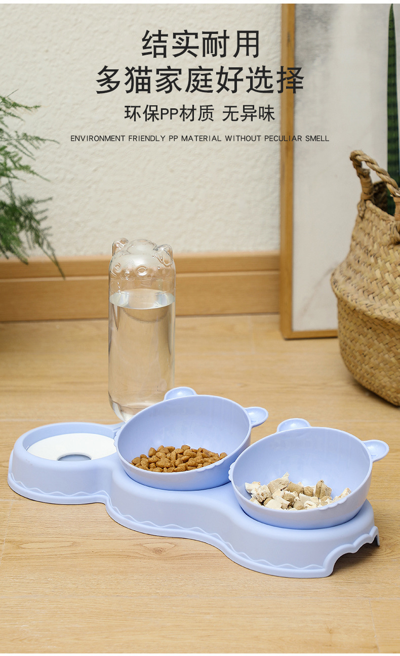 宠物猫碗狗碗塑料不透明宠物饭盆防湿嘴防打翻自动饮水碗宠物用品详情6
