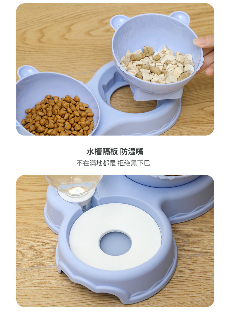 宠物猫碗狗碗塑料不透明宠物饭盆防湿嘴防打翻自动饮水碗宠物用品详情12
