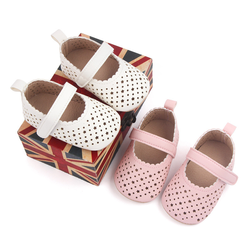 Baby shoes Pu hollow out small leather shoes summer soft soled princess shoes