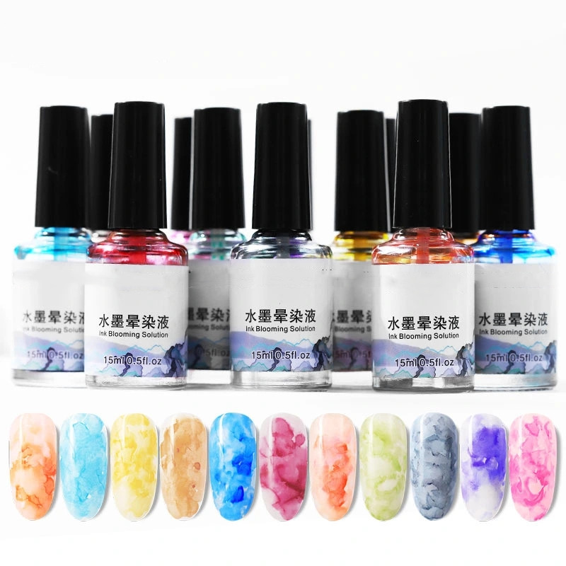 Manicure ink halo dye Bubble nail marbling color paint quick dry water dye Japanese smoke color halo dye
