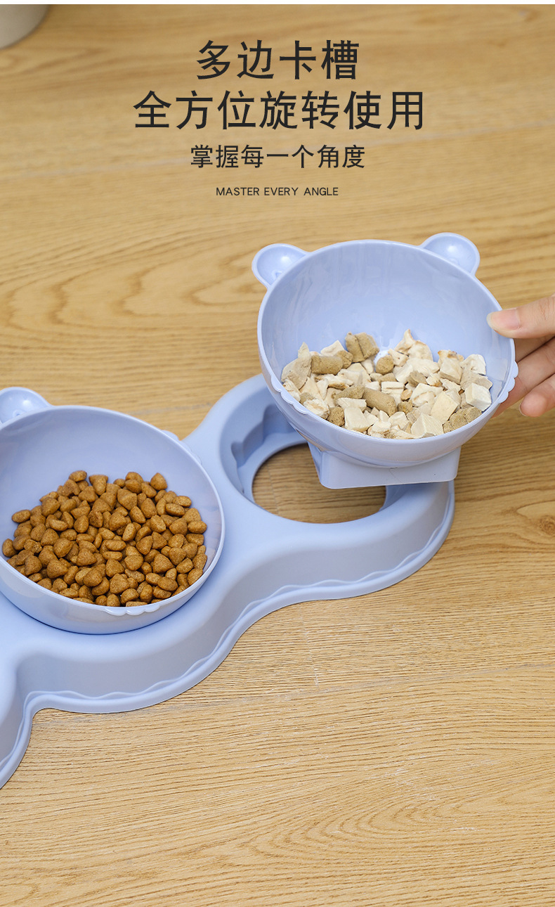 宠物猫碗狗碗塑料不透明宠物饭盆防湿嘴防打翻自动饮水碗宠物用品详情7