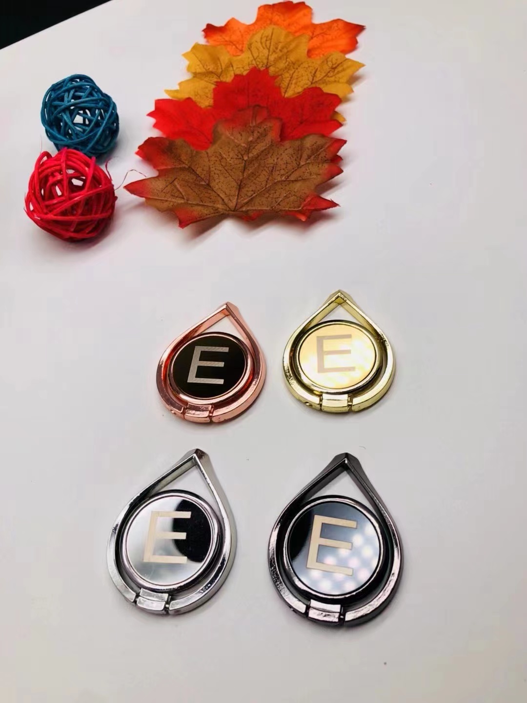 New Water Drop Letter Mirror Mobile Phone Ring Bracket Grain Dot Drill Ring Bracket Zinc Alloy Ring Manufacturers Custom Logo Gift Specification drawing