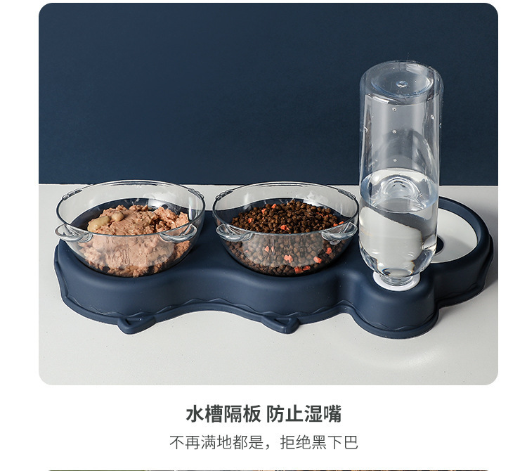 宠物双碗狗狗食碗猫咪饭盆不湿嘴防打翻多功能自动饮水器宠物用品详情11