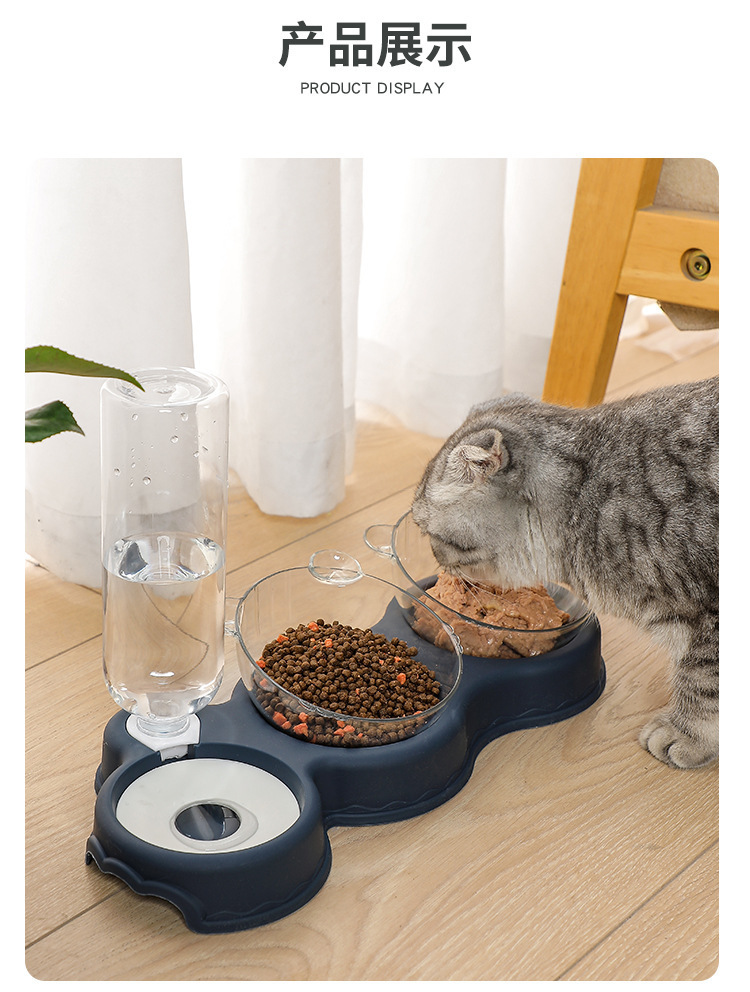 宠物双碗狗狗食碗猫咪饭盆不湿嘴防打翻多功能自动饮水器宠物用品详情16