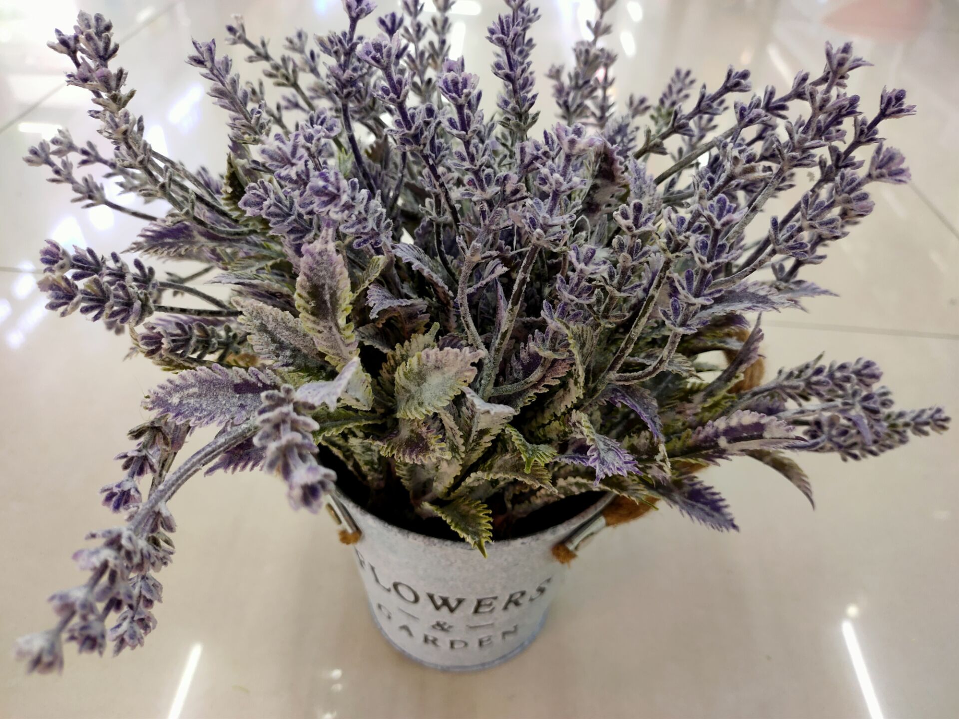 假花仿真花铁桶薰衣草餐桌梳妆台床头柜摆件品详情5