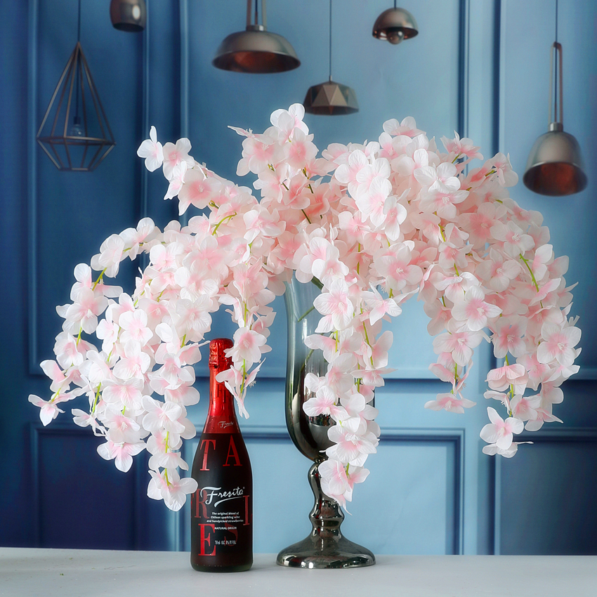 Imitation flower hydrangea cane fake flower home refrigerator water pipe decoration wedding decoration cane Yiwu wholesale JM2105 foreign trade Silk flower artificial flower manufacturers direct sales details Picture
