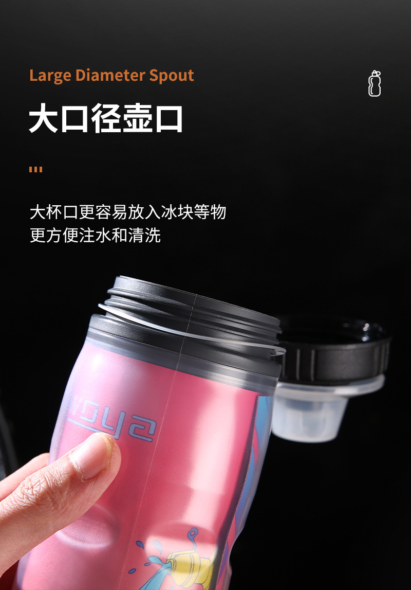 SH827双层塑料保温水壶自行车运动水壶 铝箔双层水壶骑行塑料水壶水杯600ml详情6