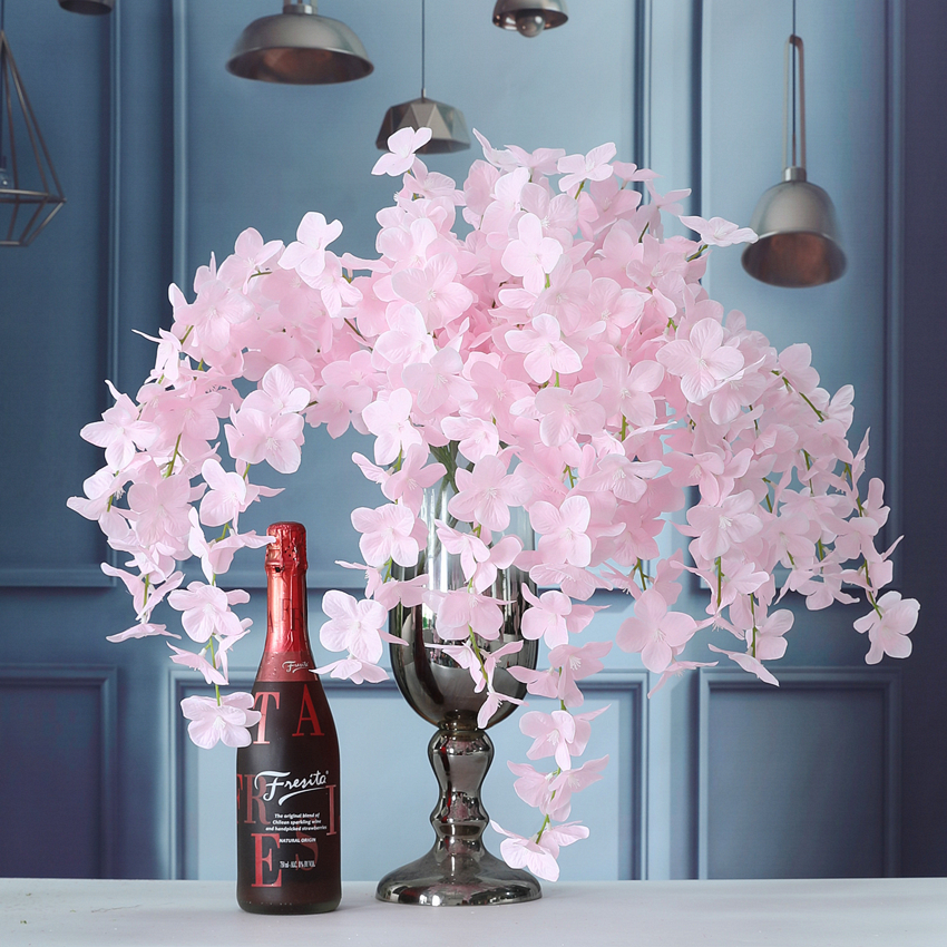 Imitation flower hydrangea cane fake flower home refrigerator water pipe decoration wedding decoration cane Yiwu wholesale JM2105 foreign trade Silk flower artificial flower manufacturers direct sales Specification drawing
