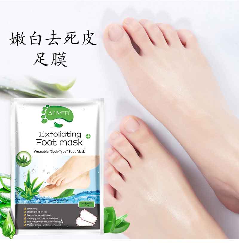 ALIVER 芦荟去死皮足膜  去角质足膜脚膜单片装详情3