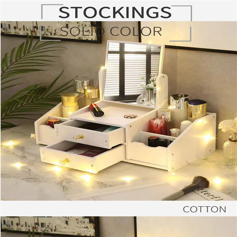 台式化妆镜桌面梳妆镜带收纳盒一体学生公主宿舍卧室网红高清镜子详情1