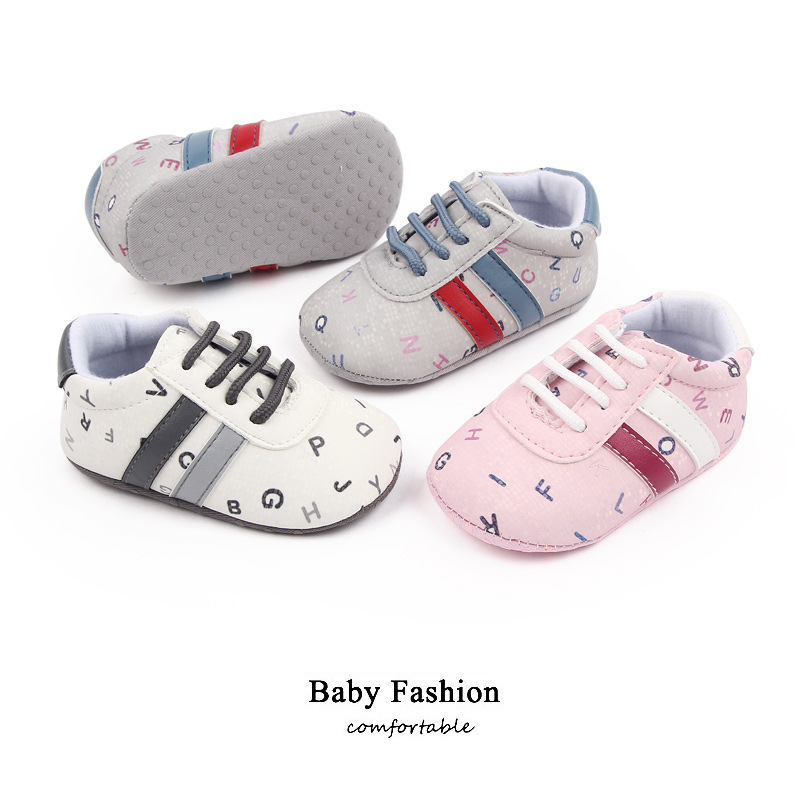 Baby walking shoes 0-1 year old letters casual soft soled sport baby shoes