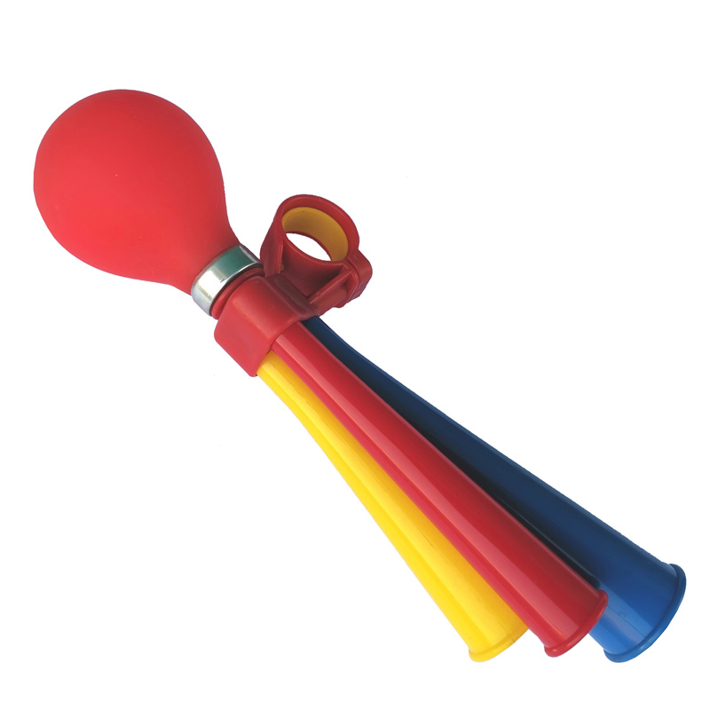 220723 Three-tube plastic horn, bicycle horn, airbag horn, bicycle air bell, bicycle air horn, multi-color details Picture