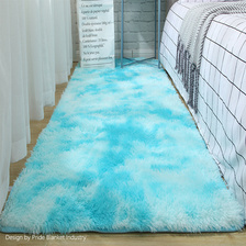 IBH丝毛地毯扎染地毯长毛地毯客厅地毯卧室床边飘窗垫防滑双色渐变垫BH22061552