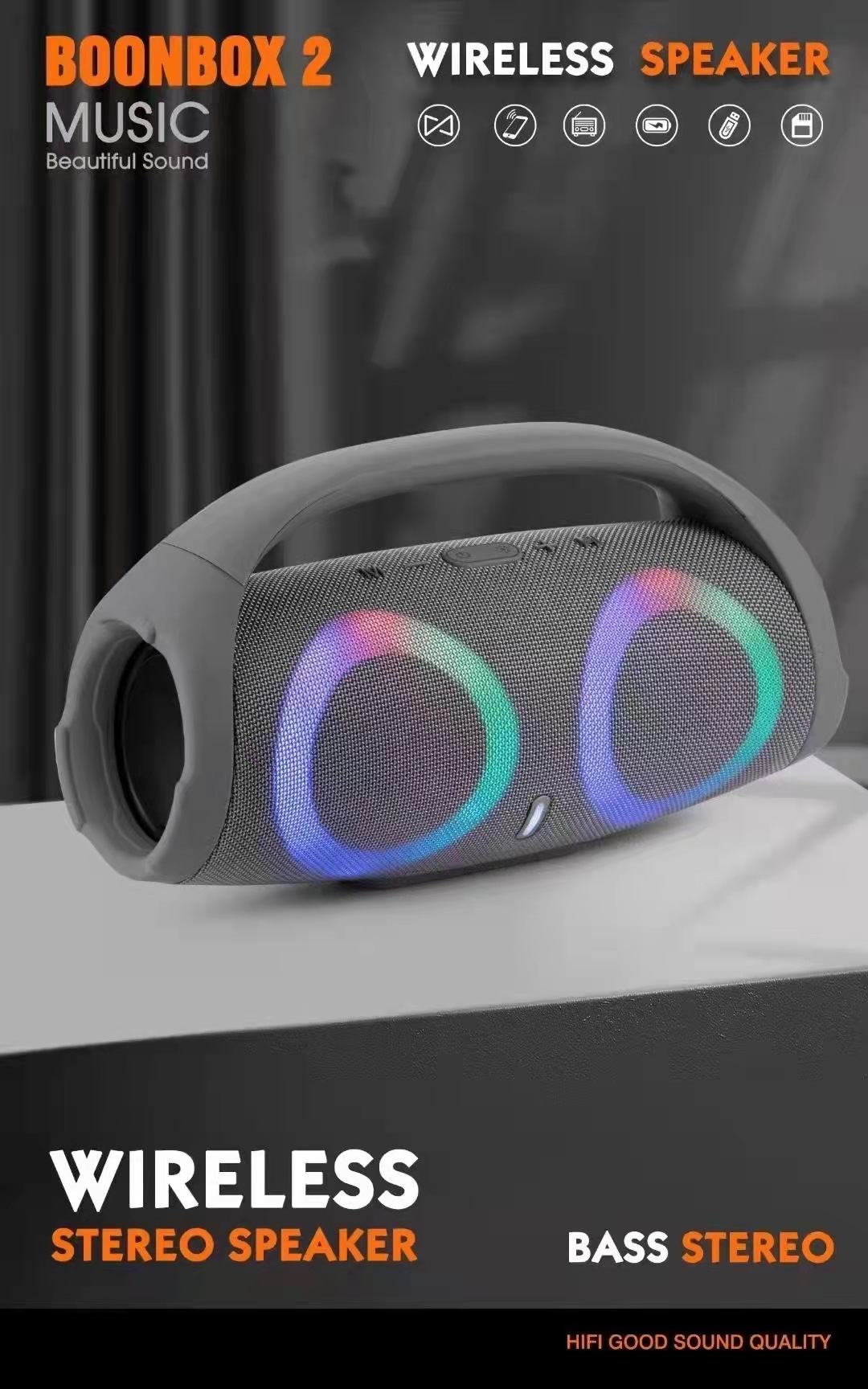 Boombox2 high-volume portable outdoor Bluetooth speaker, God of War subwoofer, square dance audio system pic 6