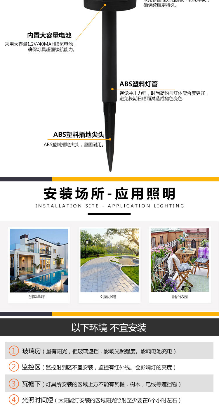 太阳能灯超亮太阳能圆形光感球泡灯 草坪插地唯美装饰照明庭院花园插地灯详情6