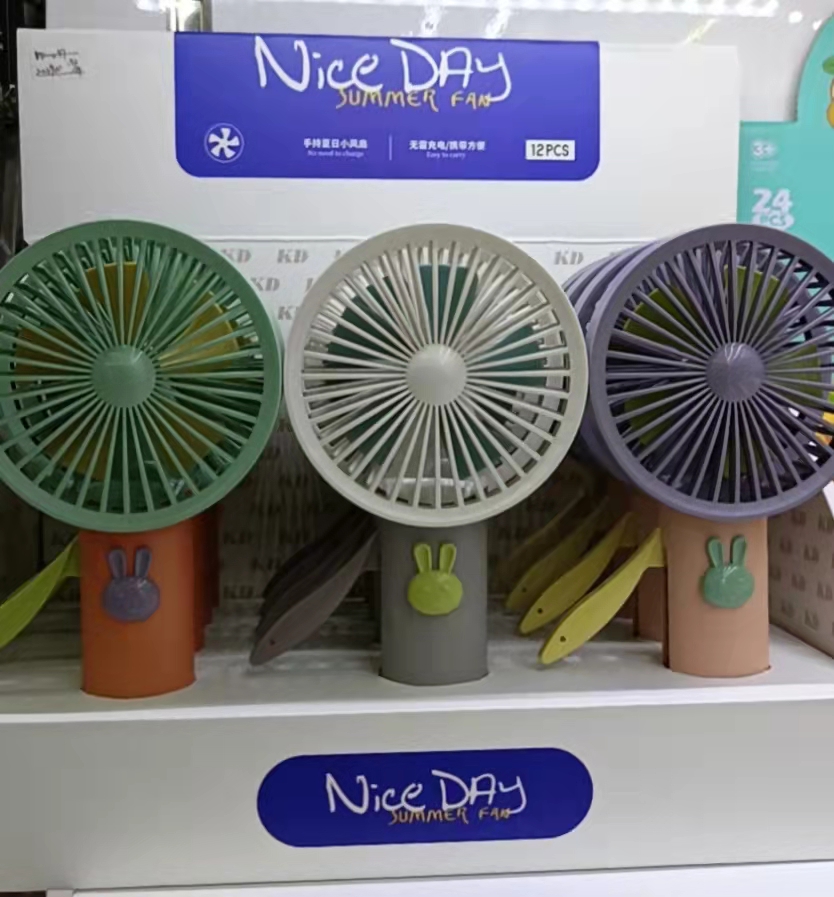 The KD-097 hand-pressed fan comes in three colors: pink, red and light gray. It is convenient to carry in a bag and comes in a display box packaging pic 1