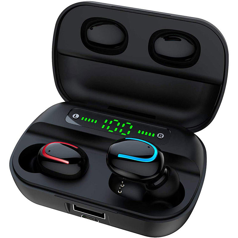 Amazon Hot Deal Wireless Earbuds, Wireless Immersive Bass Sound Bluetooth 5.1 Headphones with Noise Cancellation Mic, IPX5 Waterproof