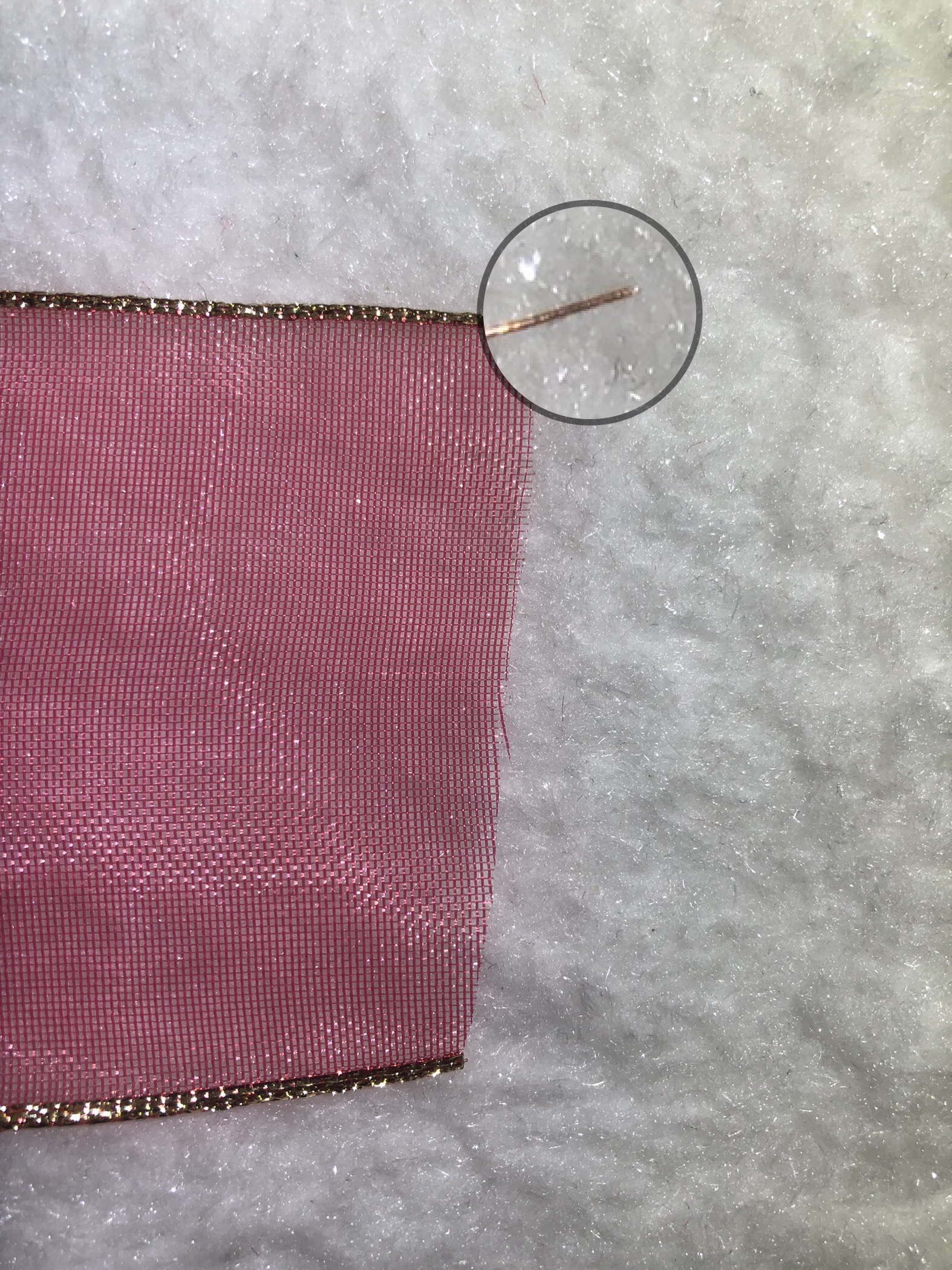 Item No. 1237 Christmas Gift Packaging Decoration DIY Red Nylon Snow Yarn Double Wire Webbing 6.3cm Application Scenario