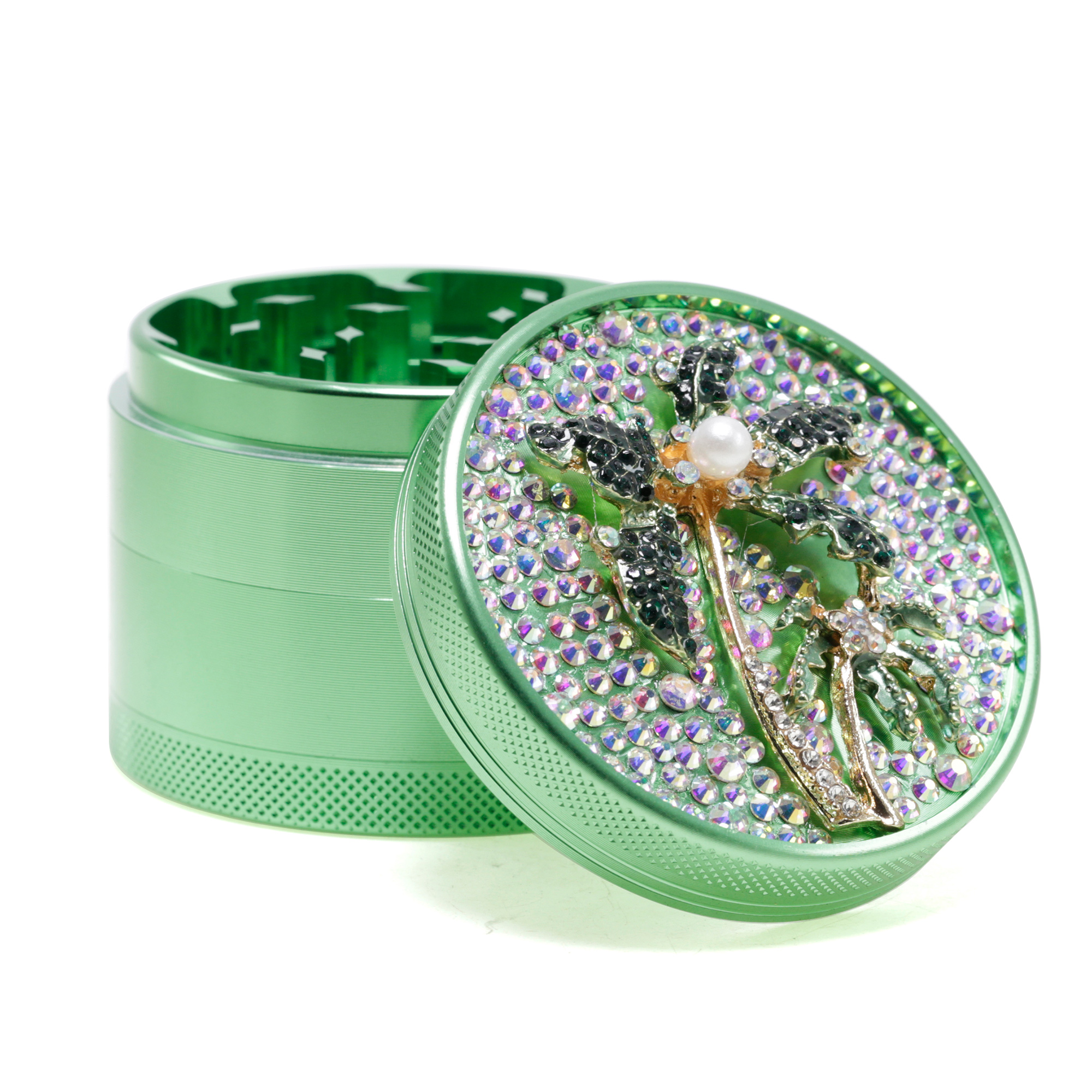 Cute grinders for girl aluminum alloy 4-layer grinders custom logo 6161 full figure
