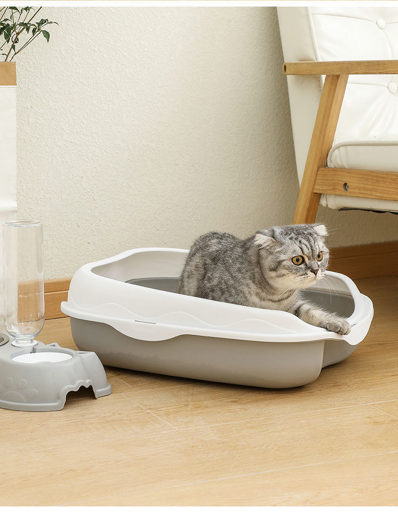 Semi-enclosed cat litter box, splash-proof cat toilet, large and small cat cleaning products, large cat litter box, pet supplies pic 13