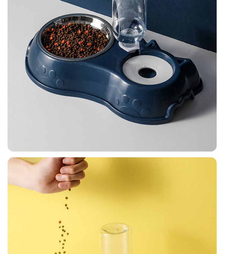 新款宠物自动饮水器喂食双碗猫狗食碗不锈钢宠物碗防打翻宠物用品详情17
