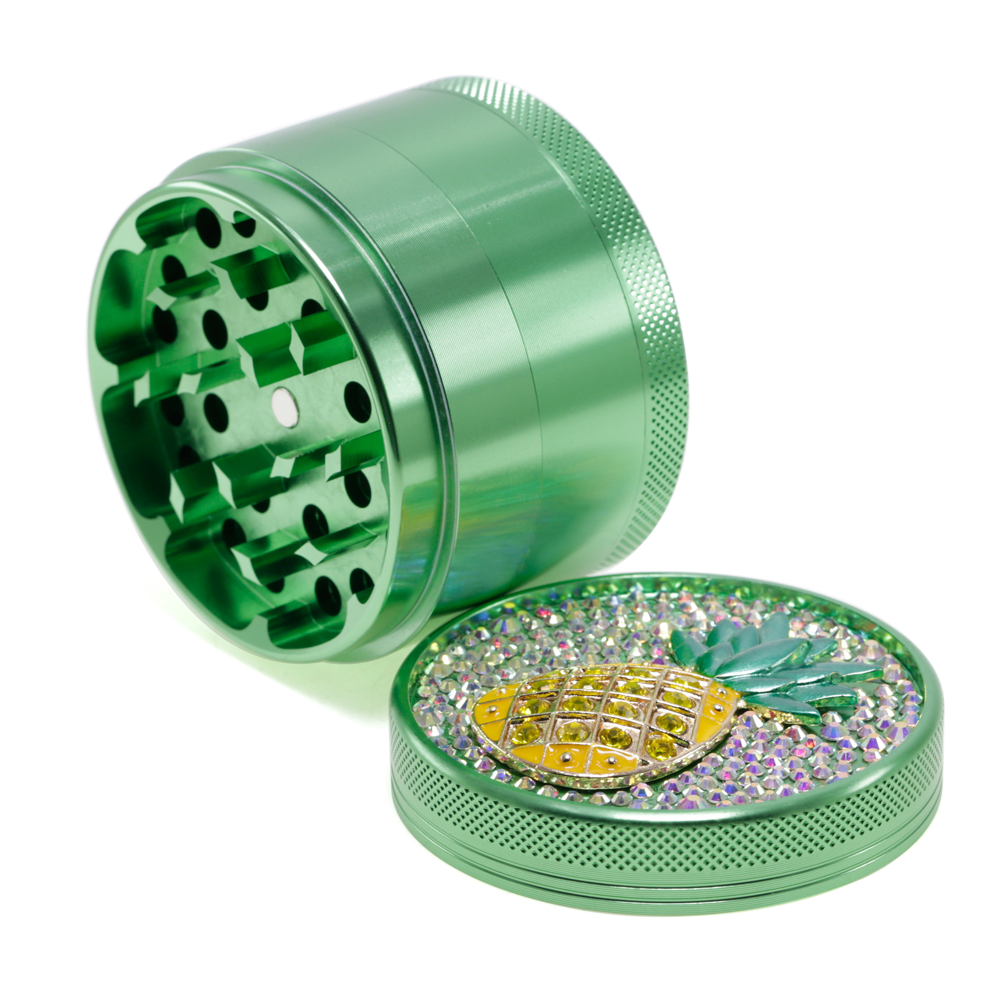63mm 4 Layers With Drill Grinder l Aluminium Alloy pretty for girl diamond grinders green for herb Application Scenario