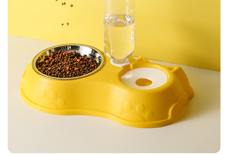 新款宠物自动饮水器喂食双碗猫狗食碗不锈钢宠物碗防打翻宠物用品详情18