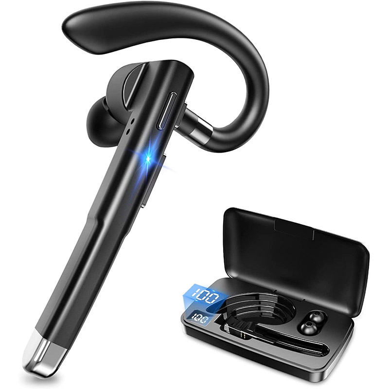 Amazon Hot Deal Bluetooth Headset for Cell Phone with Noise Canceling Mic, LED Battery Display Charging Case