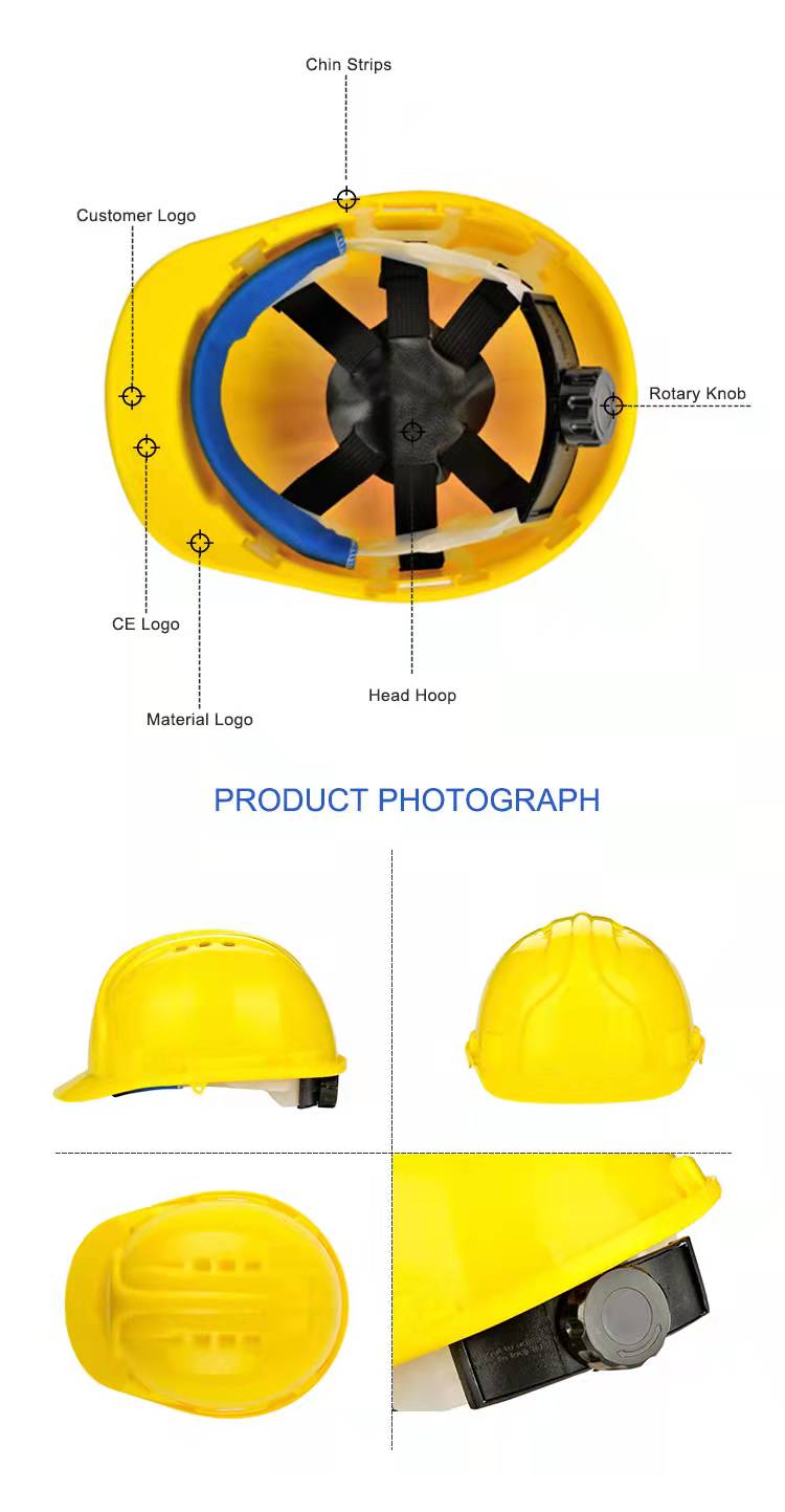 厂家直供 CE证书 工地加厚透气款ABS安全帽 建筑旷工工人防砸头盔  可印LOGO详情1