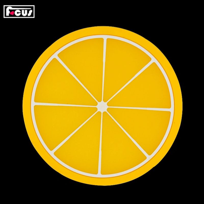 Fruit transparent coasters, creative silicone coasters, soft rubber coasters, Yiwu daily-use coasters, soft rubber round thickened silicone heat insulation pads, eco-friendly silicone placemats in stock, wholesale and customization Specification image