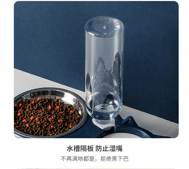 新款宠物自动饮水器喂食双碗猫狗食碗不锈钢宠物碗防打翻宠物用品详情11