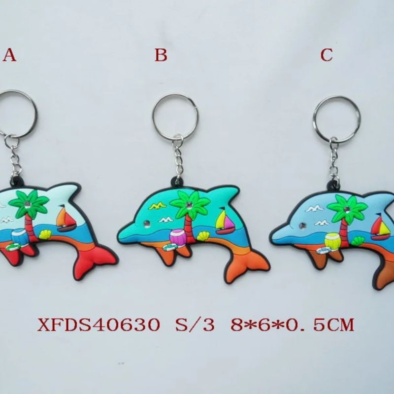 小海豚可爱动物动漫人物PVC卡通公仔钥匙扣情侣包包挂件创意礼品活动赠品定制批发