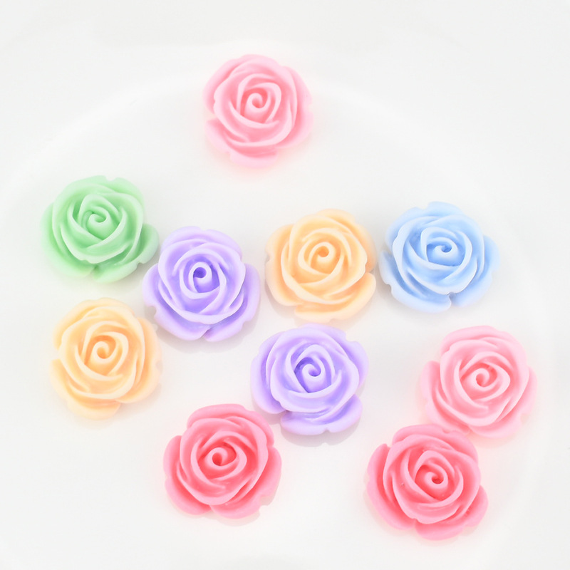 (Pack 500) Rose Camellia Hair Accessories Diy Resin Flower Accessories Diy Mobile Phone Shell Decoration Materials Wholesale