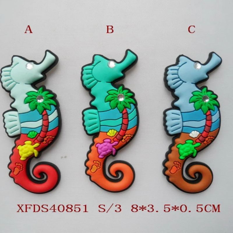 Customized Ocean series PVC soft rubber fridge magnets, customized soft magnetic fridge magnets, customized silicone cartoon three-dimensional magnetic stickers, LOGO details Picture