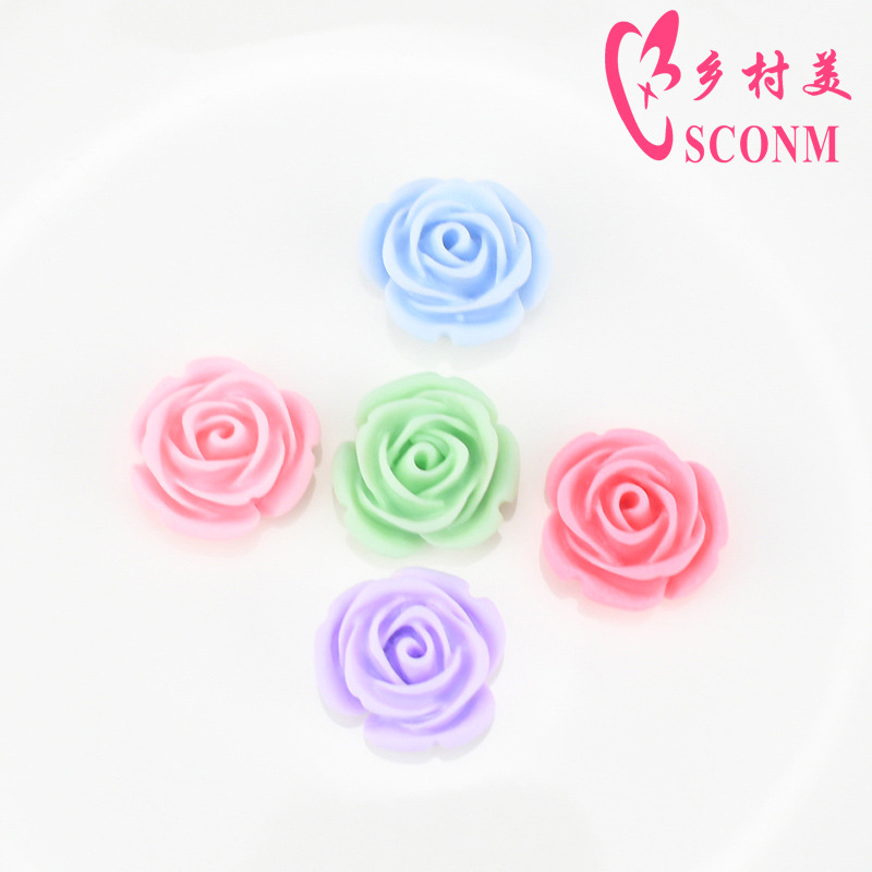 (Pack 500) Rose Camellia Hair Accessories Diy Resin Flower Accessories Diy Mobile Phone Shell Decoration Materials Wholesale details Picture