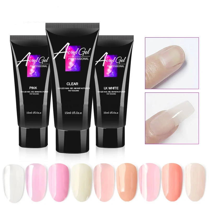 nail Lengthening gel 15ml/60ml Crystal Quick Nail Lengthening gel UV phototherapy gel Nail phototherapy gel