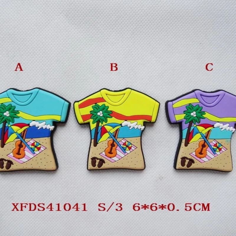 Summer Beach Ocean Series Customized color PVC soft rubber fridge magnets, customized soft magnetic fridge magnets, customized silicone cartoon three-dimensional magnetic stickers, LOGO Specification image