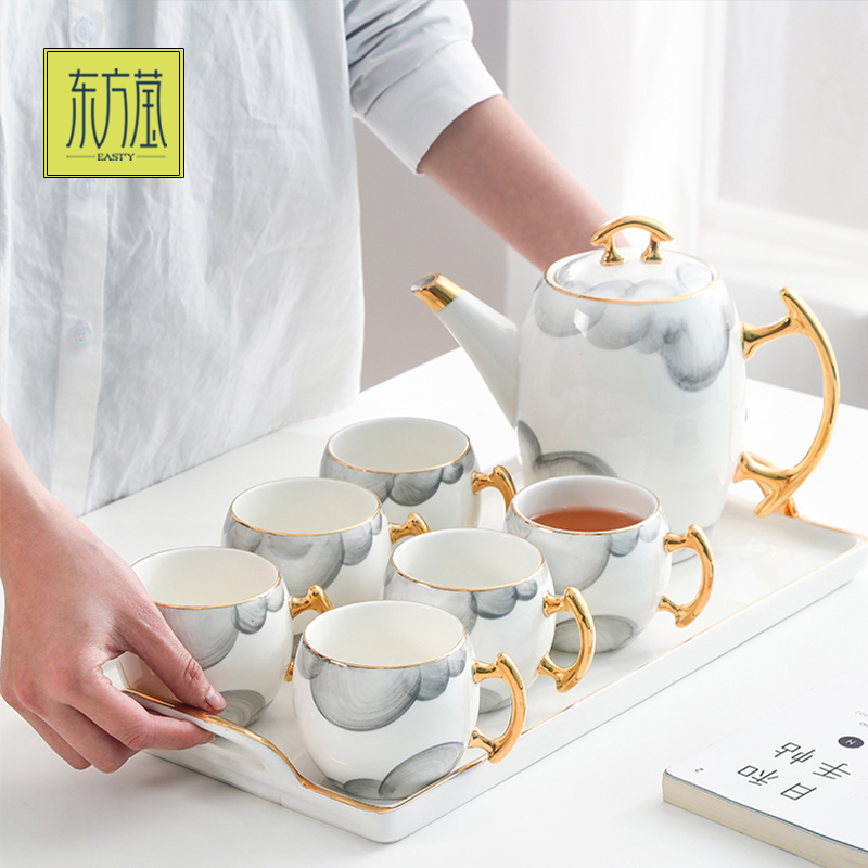 北欧轻奢水具杯具套装家用客厅陶瓷喝水杯子冷水壶茶杯茶具简约礼品详情2