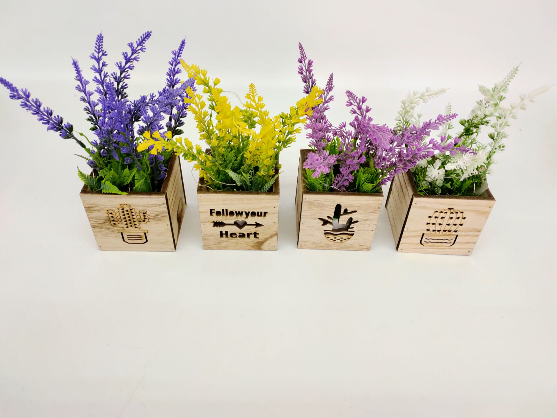 Imitation flowers fake flowers bonsai plastic basin lavender living room study table decoration articles