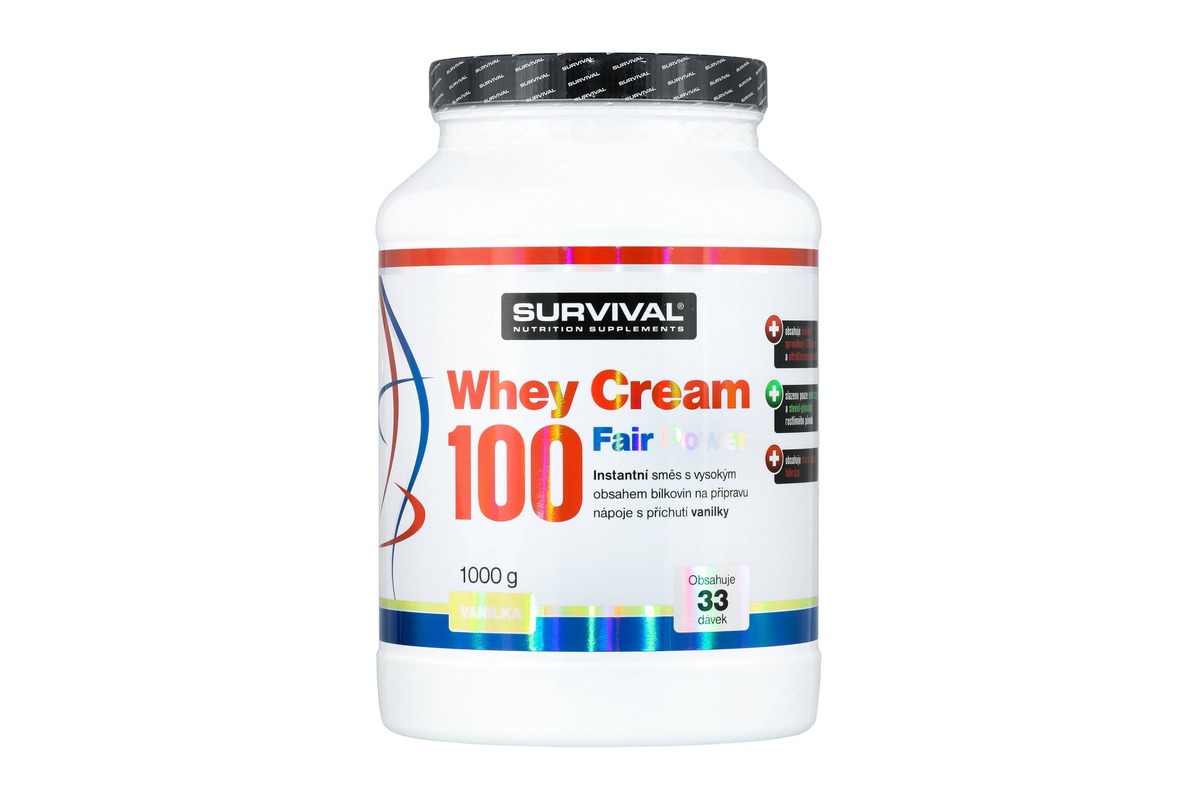 捷克进口Survival乳清蛋白粉Whey Cream100系列香草口味1000g